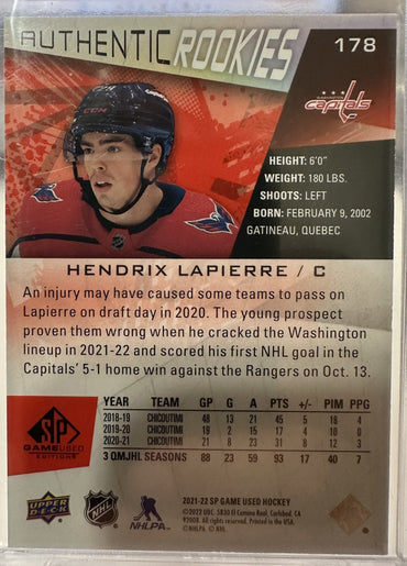 2020-21 SP Game Used Hendrix Lapierre #178 (177/205) SD Cards 