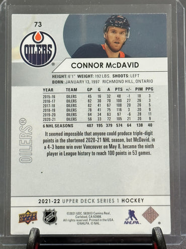 2021-2022 Upper Deck Connor McDavid #73 Shootnscore.com 