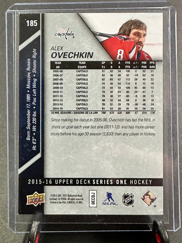 2015-2016 Upper Deck Silver Foil Board Alexander Ovechkin #185 Shootnscore.com 