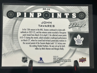 2022-2023 MVP Pinpoints #PP-24 John Tavares - Toronto Maple Leafs Shootnscore.com 