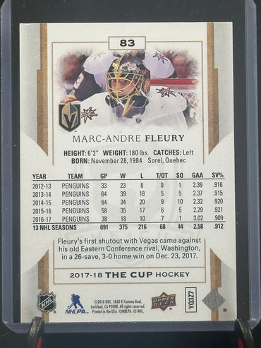 2017-2018 Upper Deck The Cup 244/249 Marc-Andre Fleury #83 Shootnscore.com 