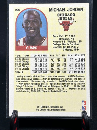 Michael Jordan 1989-90 NBA Hoops #200 Chicago Bulls Shootnscore.com 
