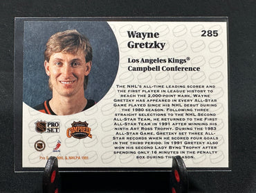 1991 Pro Set Wayne Gretzky All-Star #285 Los Angeles Kings HOF Shootnscore.com 