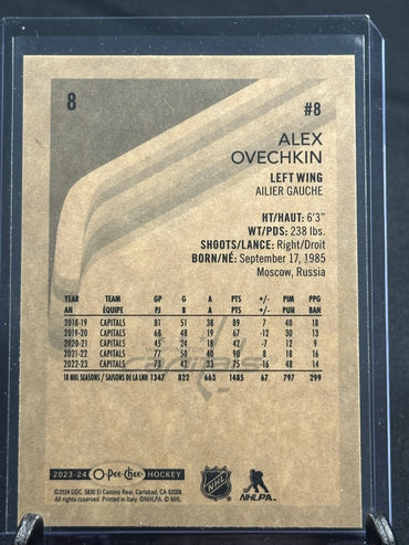 2023-24 O-Pee-Chee #8 Alex Ovechkin RETRO Washington Capitals Shootnscore.com 