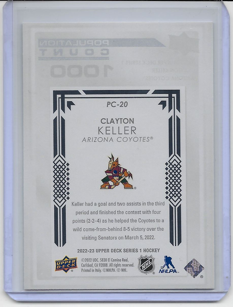 CLAYTON KELLER 2022-23 UD S1 #PC-20 POPULATION COUNT 1000 SD Cards 