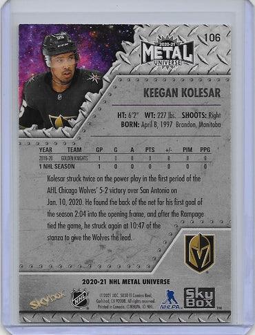 2022-23 Metal Universe #106 Keegan Kolesar ROOKIE SD Cards 