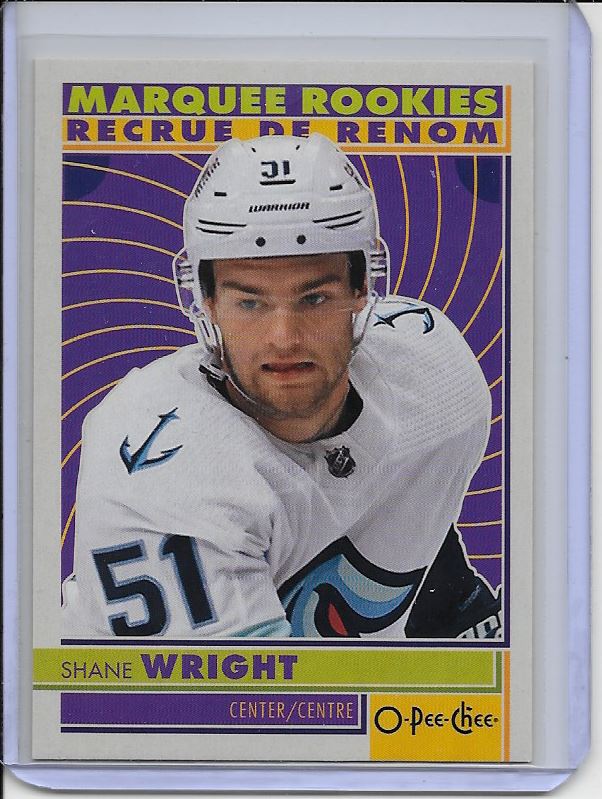 Shane Wright 2022-23 O-PEE-CHEE #600 MARQUEE ROOKIES SD Cards 